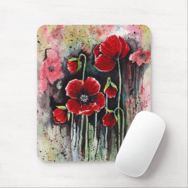 Mousepad Flores De Papoila Em Aquarela