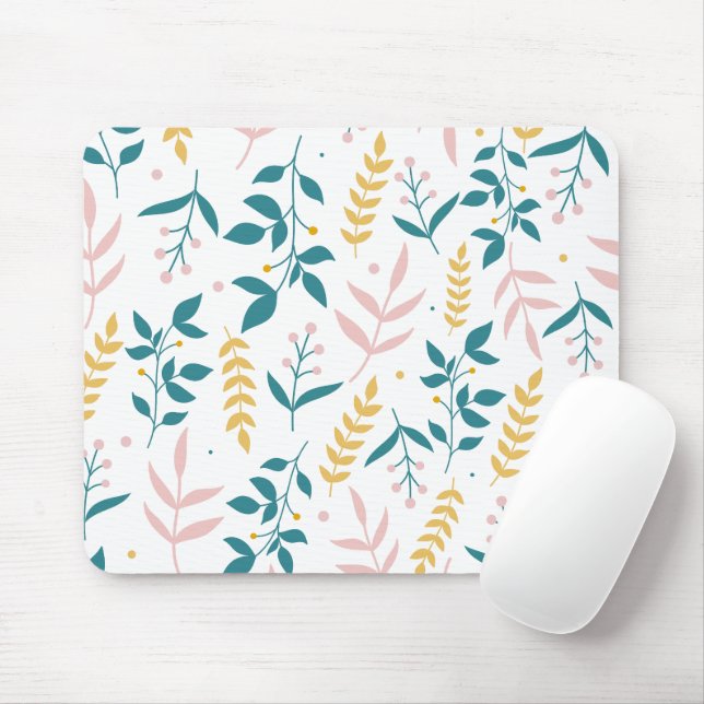 Mousepad Flores de Pastel sem costura (Com mouse)