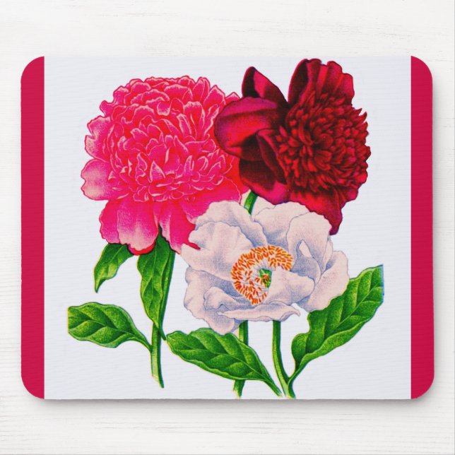 Mousepad flores de peônia (Frente)