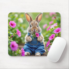 Mousepad Flores De Petunia Comendo Coelho