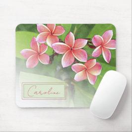 Mousepad Flores de Plumeria Tropicais Personalizadas Arte A