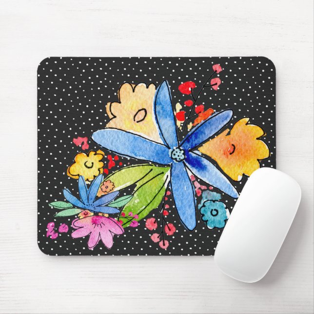 Mousepad Flores De Portalha Na Placa Do Mouse Da Bolinhas (Com mouse)