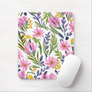 Mousepad Flores de Primavera   Aquarela Floral Pastel Bonit