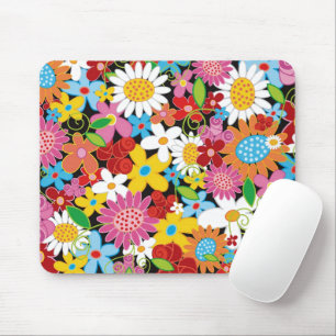 Mousepad Flores de primavera, brancas, coloridas, fazem jar