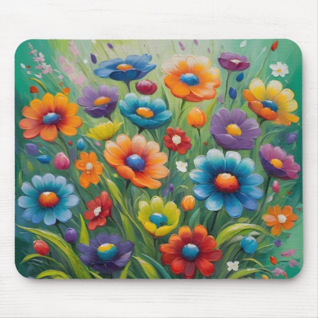Mousepad Flores de primavera coloridas (Frente)