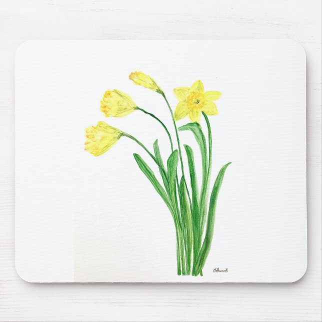 Mousepad Flores de primavera floral amarelas daffodils (Frente)