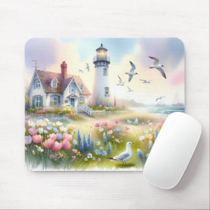 Mousepad Flores de primavera por Algodão Costeiro de Farol