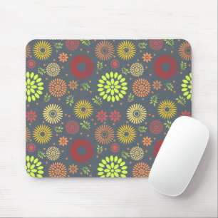 Mousepad Flores de queda coloridas em tons quentes