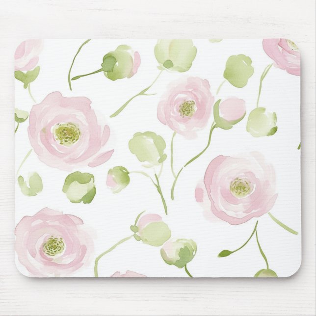 Mousepad Flores de Ranúnculo Rosa (Frente)