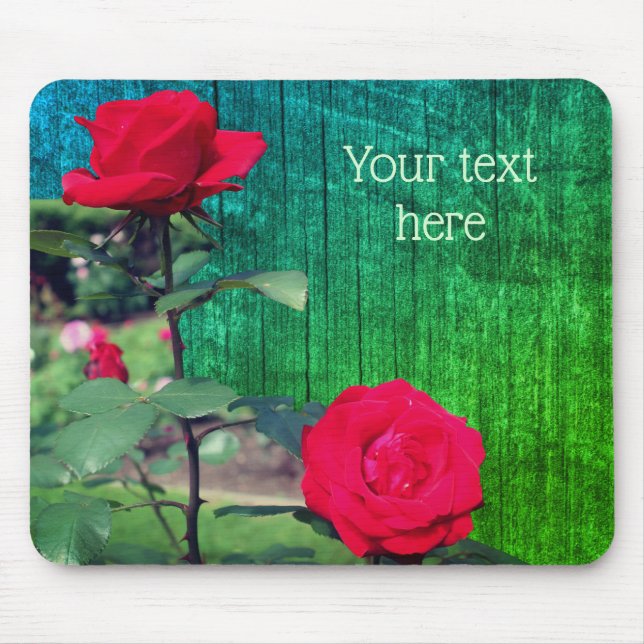 Mousepad Flores de rosa vermelha Personalizadas (Frente)