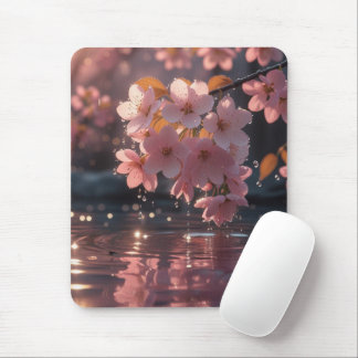 Mousepad Flores De Sakura Rosa Sobre Água | Serene Primaver