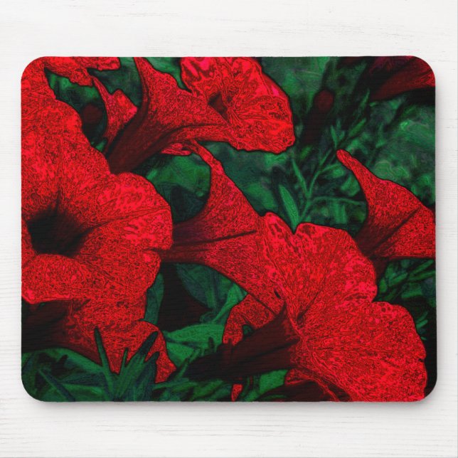 Mousepad Flores De Tapeçaria: Vermelho (Frente)