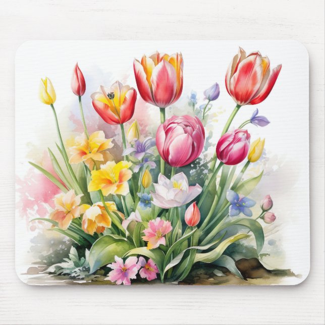 Mousepad Flores de Tulipas Bonitas (Frente)