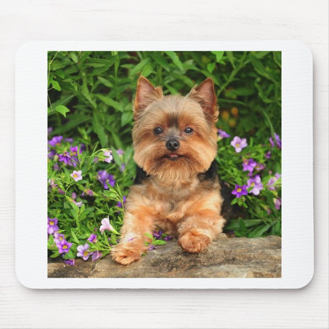 Mousepad Flores de Yorkie (Frente)