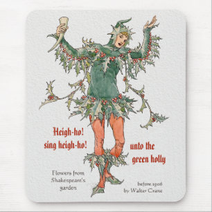 Mousepad Flores do guindaste de Walter do homem do azevinho