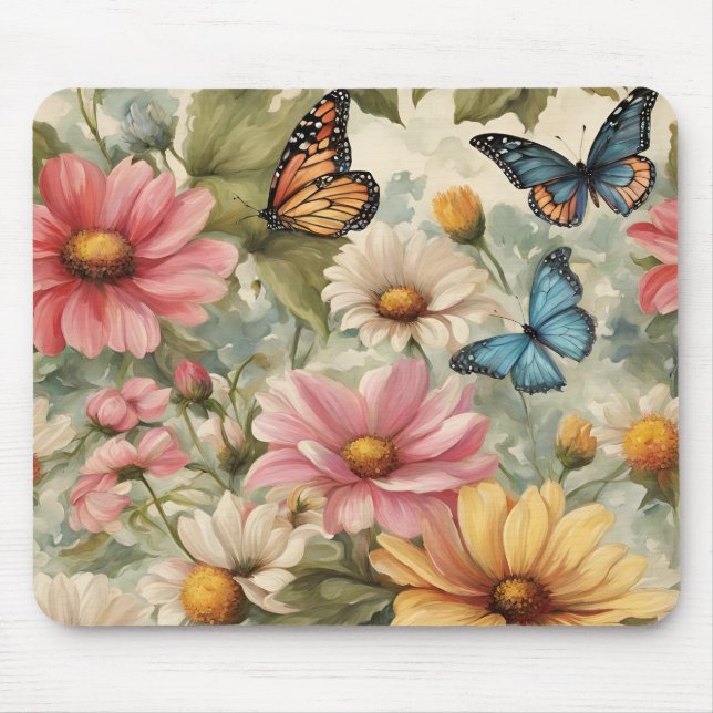 Mousepad Flores e Borboletas (Frente)