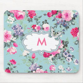Mousepad Flores e borboletas | Presente Monograma Personali