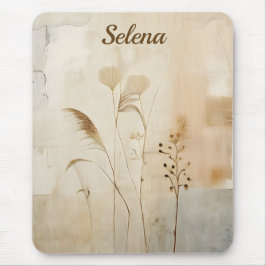 Mousepad Flores e ervas prensadas