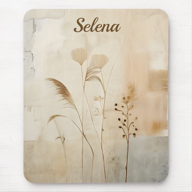 Mousepad Flores e ervas prensadas (Frente)