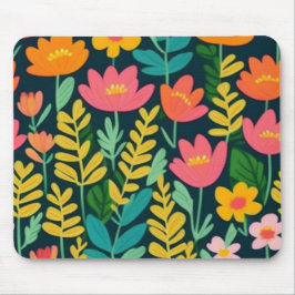 Mousepad Flores e folhas coloridas
