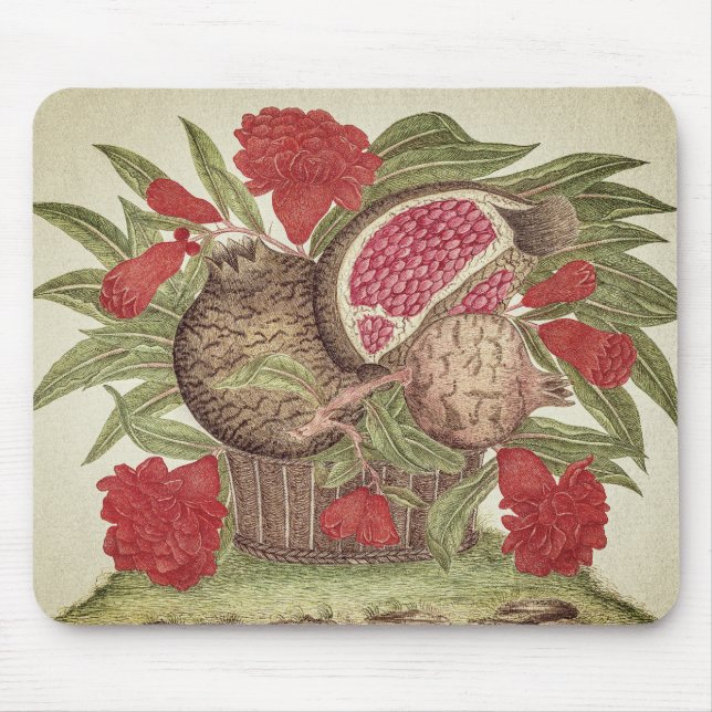 Mousepad Flores e Frutas de Pomegranato Vintage (Frente)