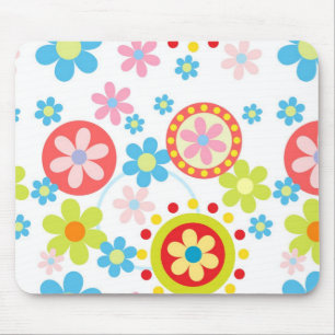 Mousepad Flores e pontos felizes