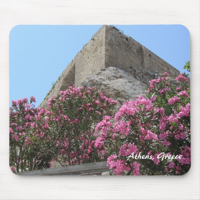 Mousepad Flores e Ruínas em Atenas, Grécia (Frente)