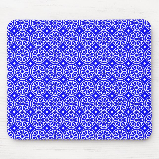 Mousepad Flores Egípcias Antigas - Azul (Frente)