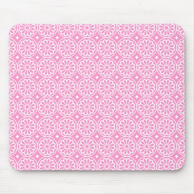 Mousepad Flores Egípcias Antigas - Rosa (Frente)