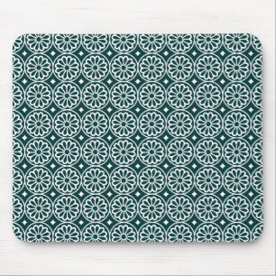 Mousepad Flores egípcias antigas - verdes escuro