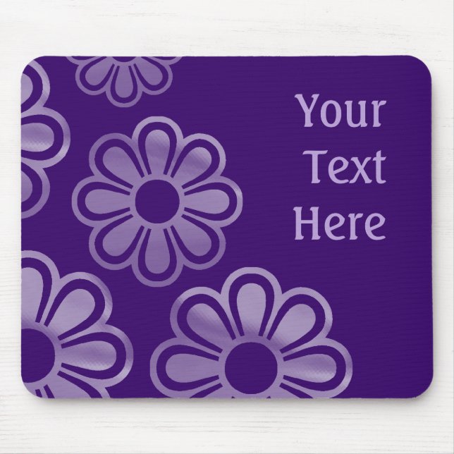 Mousepad Flores em cascata - Violeta Escura (Frente)