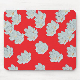 Mousepad Flores Em Vermelho