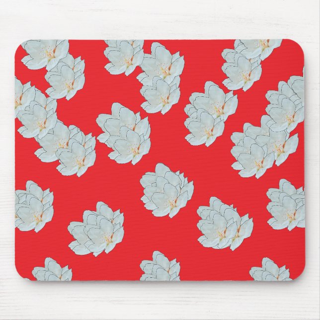 Mousepad Flores Em Vermelho (Frente)