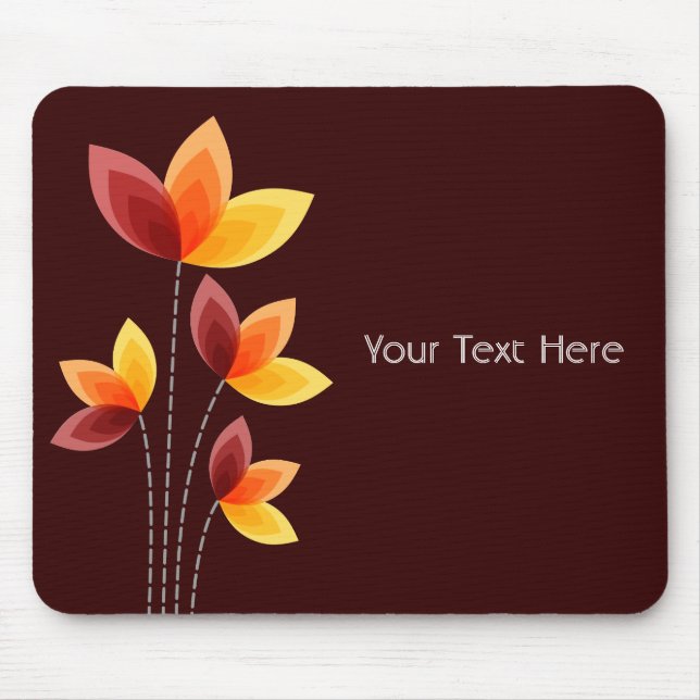 Mousepad Flores Estilizadas - Castanho Escuro 330000 (Frente)