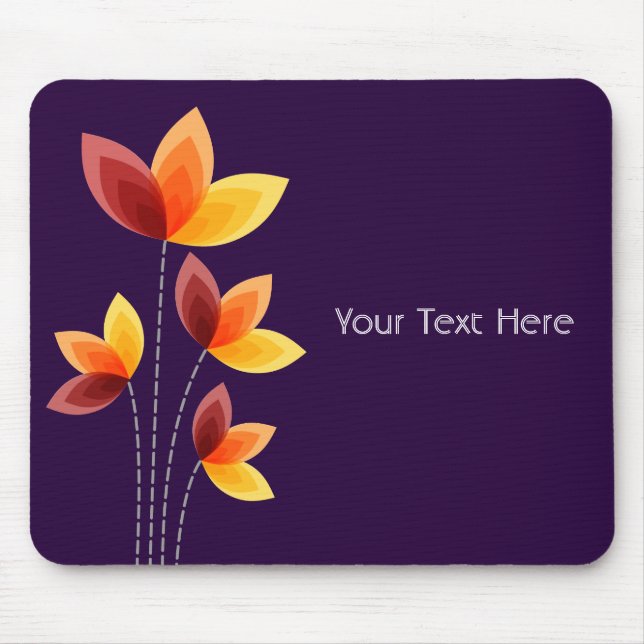 Mousepad Flores Estilizadas - Roxo Profundo 25003a (Frente)