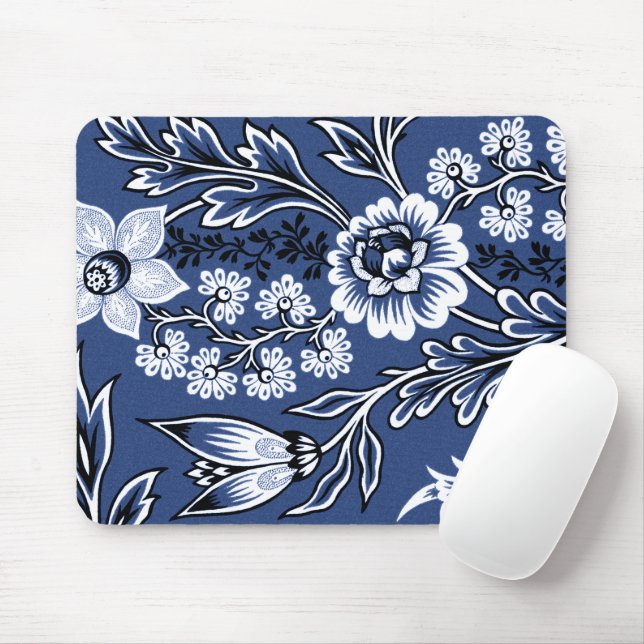 Mousepad Flores Fantásticas (Azul) Arte Refinado (Com mouse)