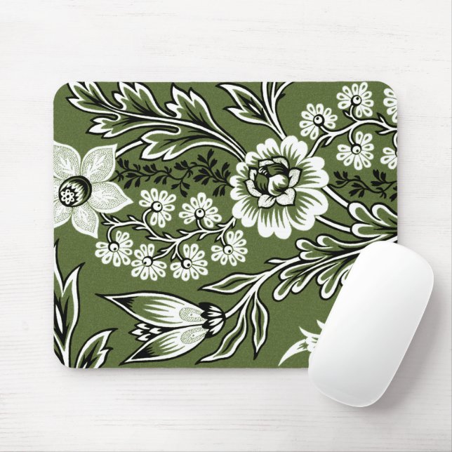 Mousepad Flores Fantásticas (Verde Musgo) Arte Refinado (Com mouse)