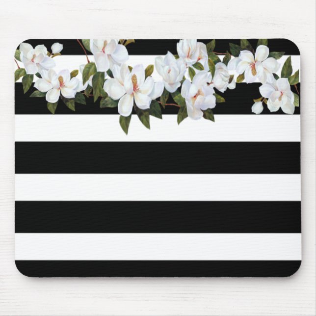 Mousepad Flores Femininas Magnólia, Listras (Frente)