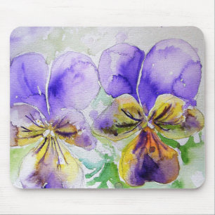 Mousepad Flores florais roxas Viola Floral Computador Mouse