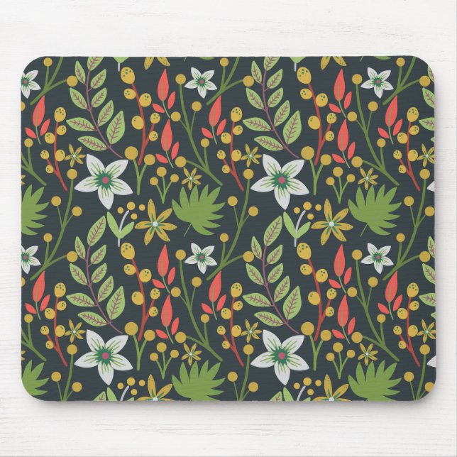 Mousepad Flores florais sem costura coloridas (Frente)