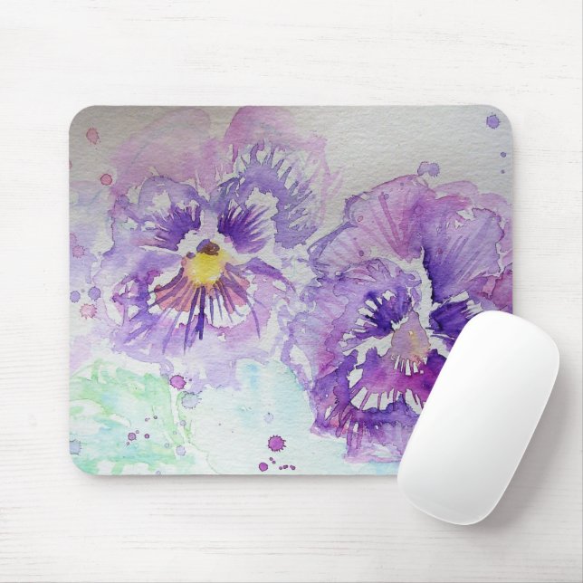 Mousepad Flores Flóridas Puras Pansais Camundongos (Com mouse)