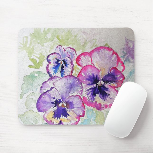 Mousepad Flores Flóridas Puras Pansais Camundongos (Com mouse)