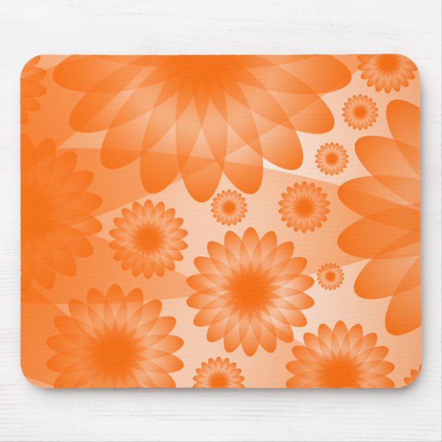 Mousepad Flores Geométricas - Laranja (Frente)