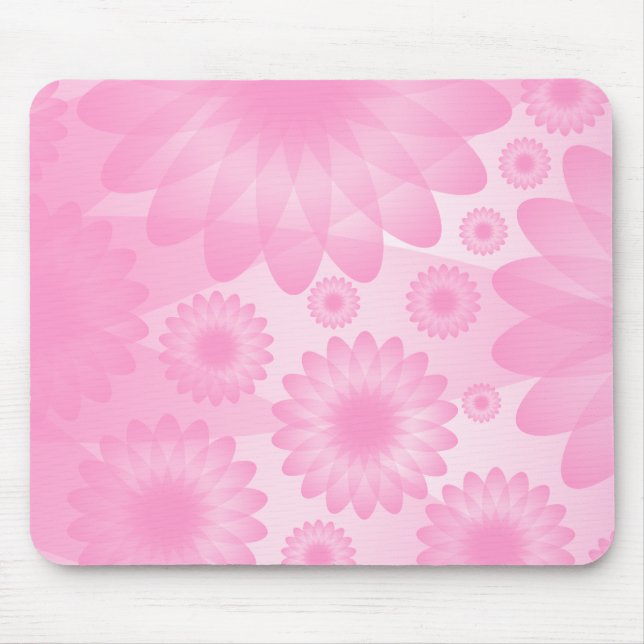 Mousepad Flores Geométricas - Rosa (Frente)