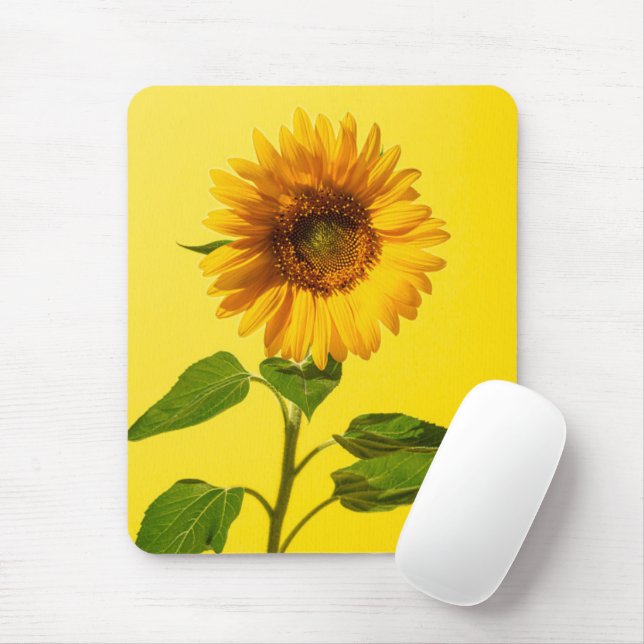 Mousepad Flores | Girassol em amarelo (Com mouse)