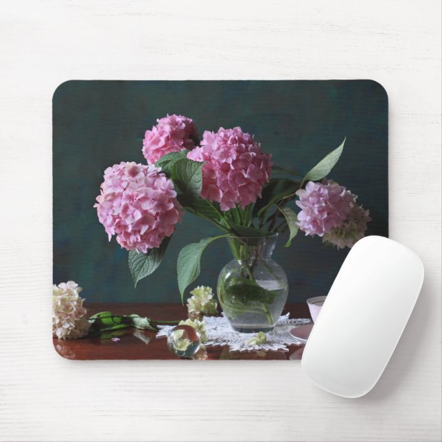 Mousepad Flores | Hydrangeas em Vase (Com mouse)