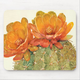 Mousepad Flores Laranja De Cactus