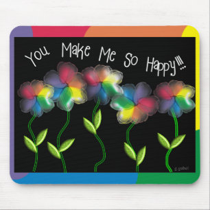 Mousepad Flores lésbicas alegres do arco-íris