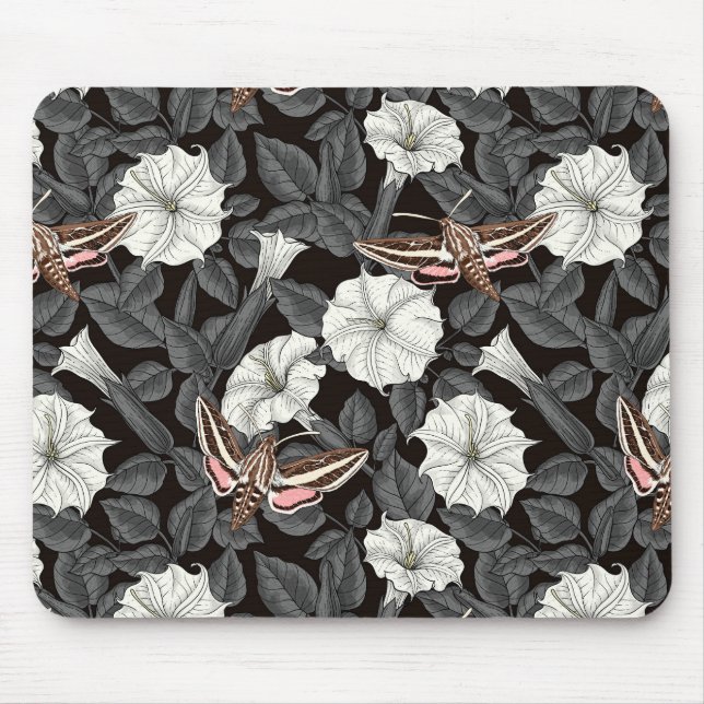 Mousepad Flores-lua e mariposas-esfinge 2 (Frente)
