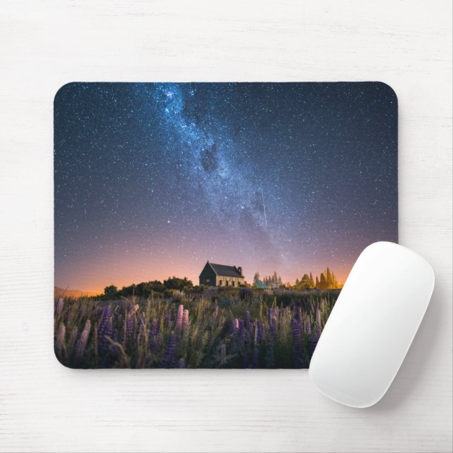 Mousepad Flores | Lupines Blooming Lake Tekapo Nova Zelândi (Com mouse)